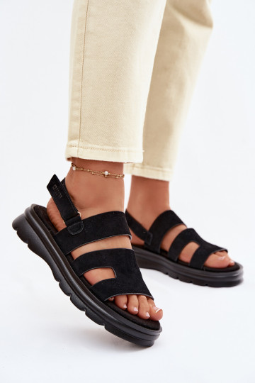 Sandales en daim pour femmes Big Star TT274484 couleur noire 2