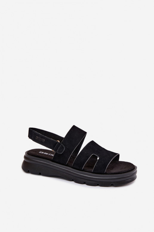 Sandales pour femmes en daim Big Star TT274484 couleur noire