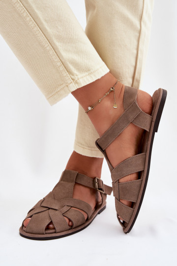 Sandalen voor damesOpturalnego van suèdeu Big Star TT274250 beige 2