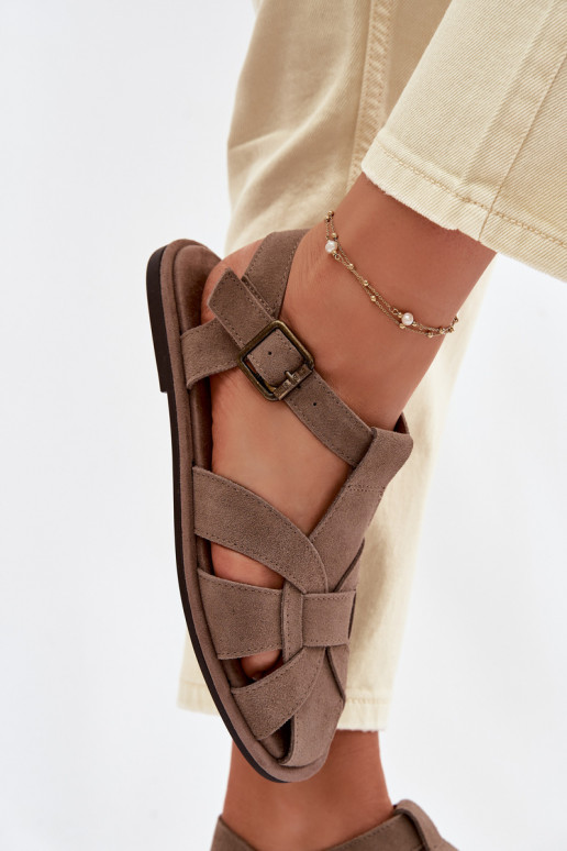 Flache Sandalen für DamenErmöglichtturalnego aus INildlederu Big Star TT274250 Beige