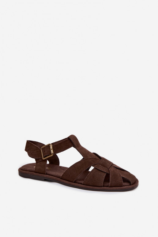 Sandalen voor damesOpturalnego van suèdeu Big Star TT274249 CzekoladoIne