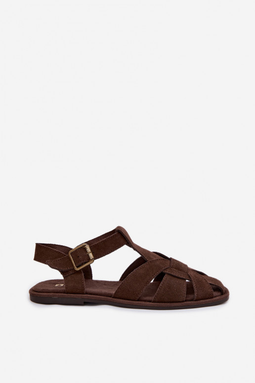 Sandalen voor damesOpturalnego van suèdeu Big Star TT274249 CzekoladoIne