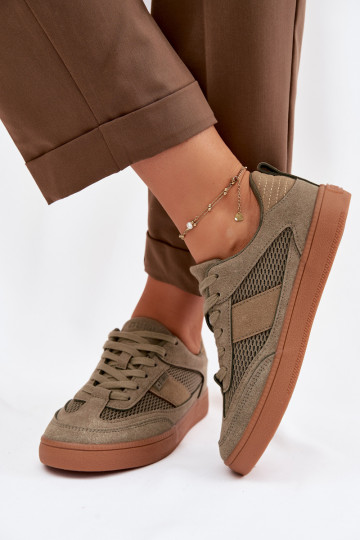 Sneakers model schoenen Dames Big Star TT274761 kaki kleuren