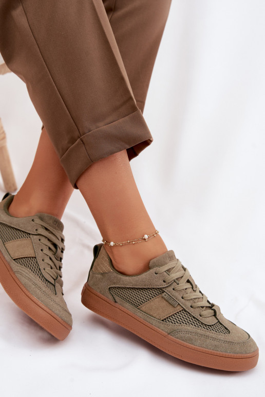 Sneakers model schoenen Dames Big Star TT274761 kaki kleuren