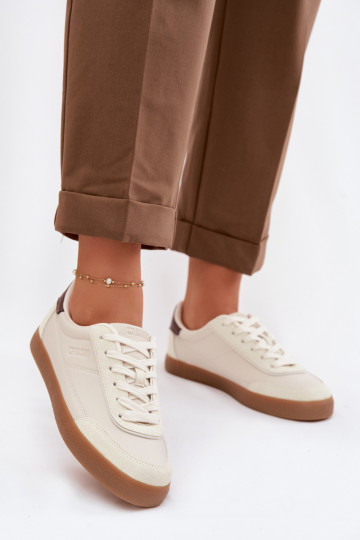 Baskets pour femmes en simili cuir Big Star TT274311 couleur ivoire