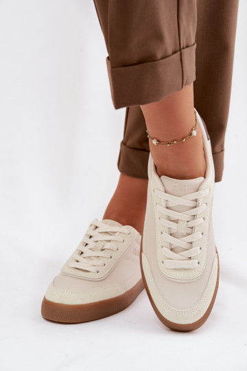 Dames sneakers van kunstleer Big Star TT274311 ivoorkleur 2
