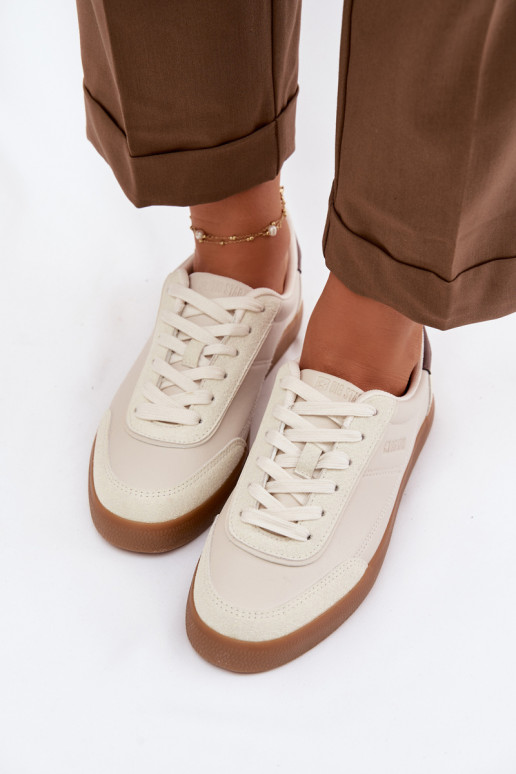 Chaussures modèle baskets Féminin en cuir écologique Big Star TT274311 couleur ivoire