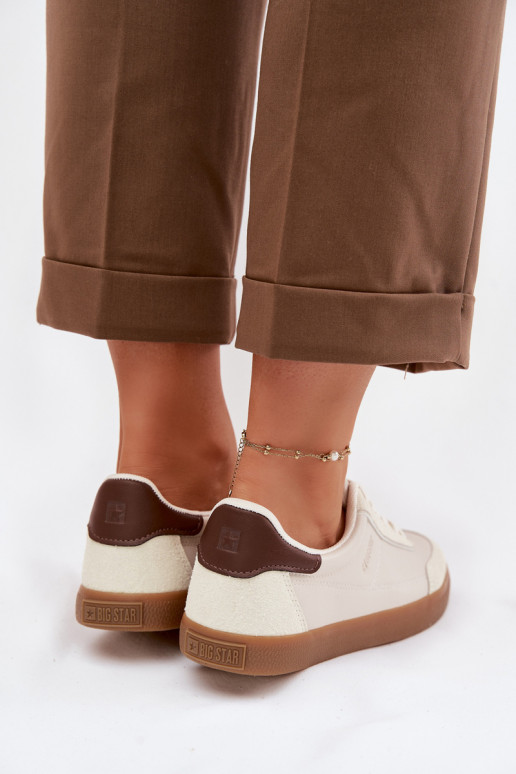 Chaussures modèle baskets Féminin en cuir écologique Big Star TT274311 couleur ivoire