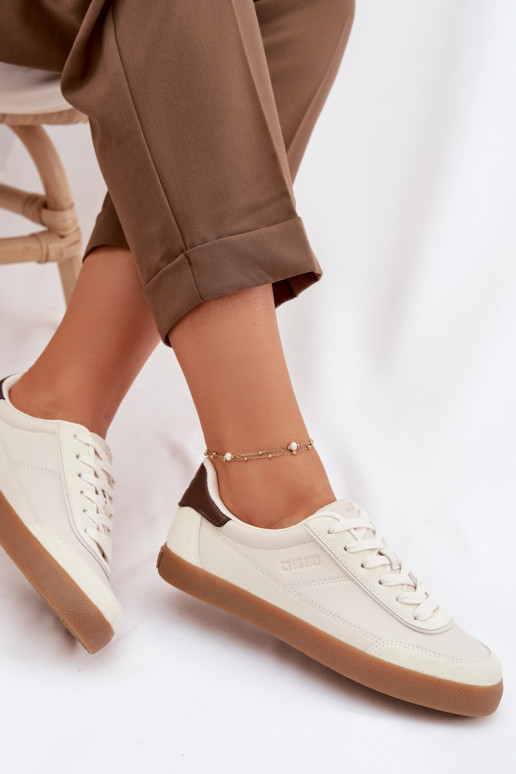 Sneakers Stilvollllschuhe Feminin aus Öko-Leder Big Star TT274311 elfenbeinfarbe