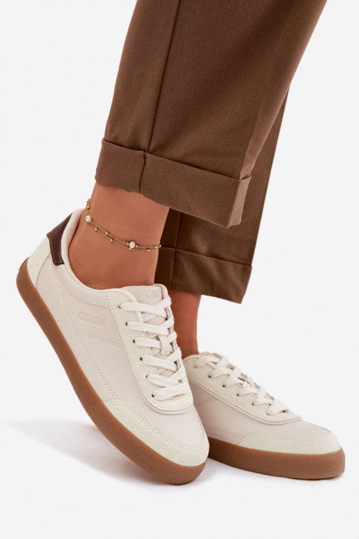 Chaussures modèle baskets Féminin en cuir écologique Big Star TT274311 couleur ivoire