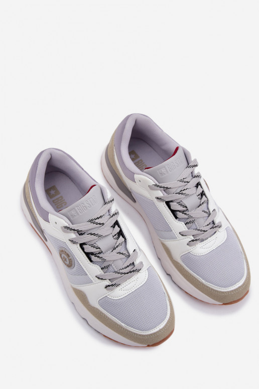 Sneakers Stilvollllschuhe für Männer mit einer Plattform Big Star TT174032 INeiß-blaue Farbe