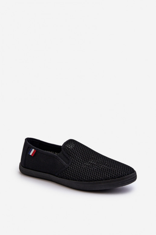 pour hommes avec des éléments ajourés Baskets chaussures décontractées couleur noire Koboru