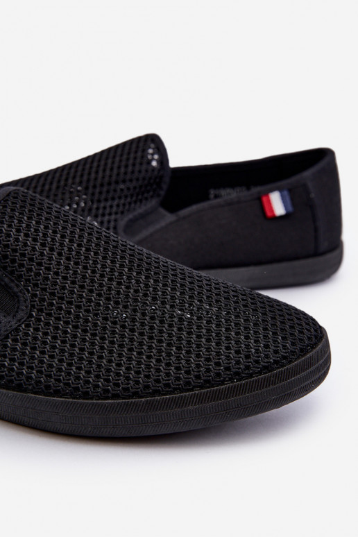 pour hommes avec des éléments ajourés Baskets chaussures décontractées couleur noire Koboru