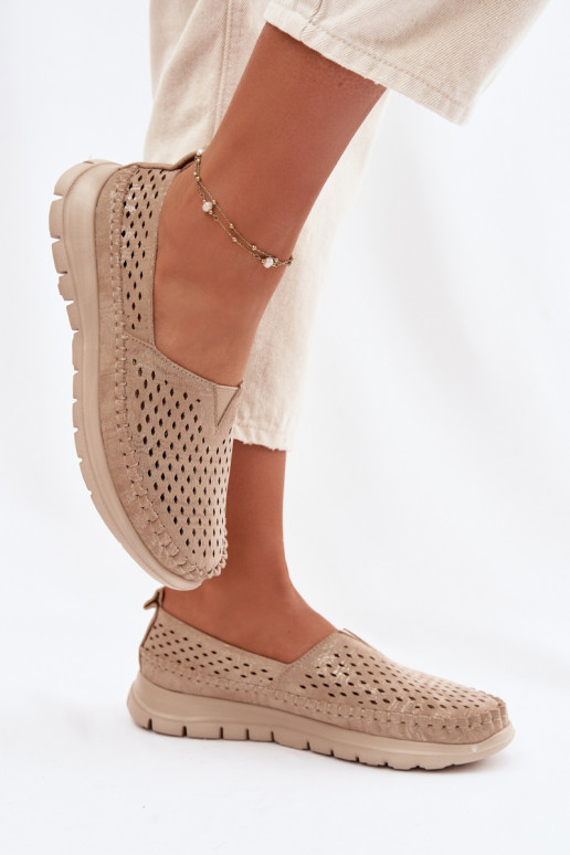 met elementen van opengeInerkt Eenvoudig dames mocassins Sergio Leone MK099H gouden kleur