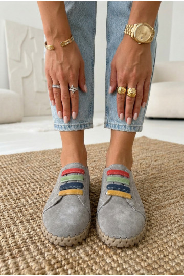 Leer van suède schoenen Dames Vinceza 95377 grijs