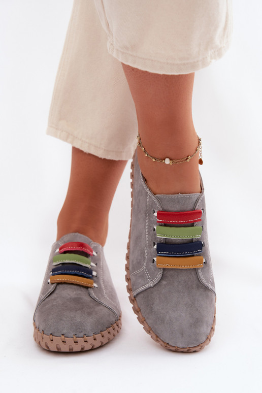 Leer van suède schoenen Dames Vinceza 95377 grijs