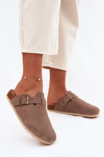 Pantoufles pour femmes SabotsActivéturalnego en daimu Vinceza 101332 beige 2