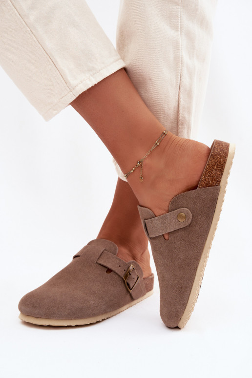 Pantoufles pour femmes SabotsActivéturalnego en daimu Vinceza 101332 beige