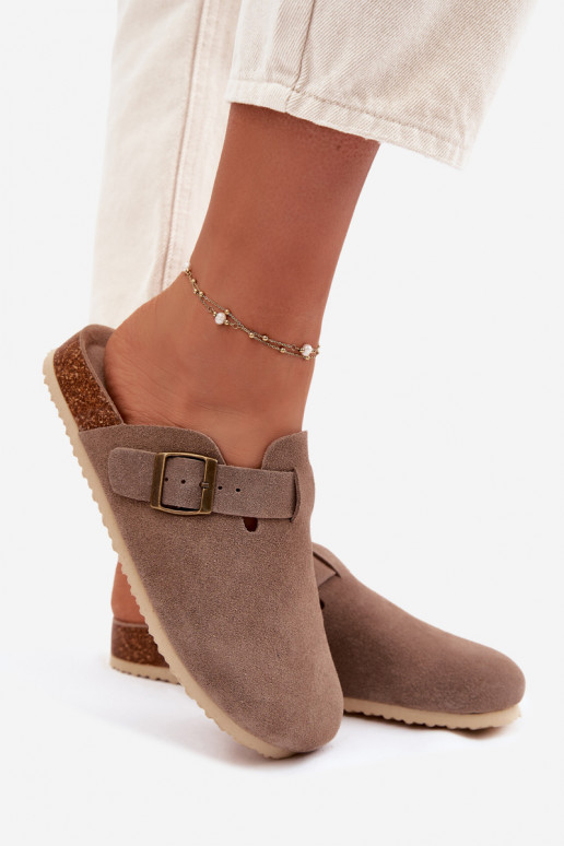 Pantoufles pour femmes SabotsActivéturalnego en daimu Vinceza 101332 beige