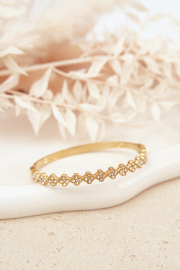 Bracelet pour femmes avec strass couleur or 2