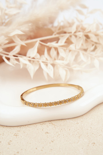 Bracelet pour femme avec des zircons et des zircons en acier inoxydable couleur or 2