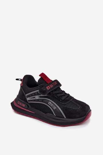 Kindersneakers Big Star TT374152 HI-POLY SYSTEM in zwart en bordeaux