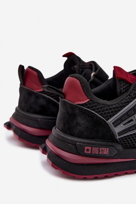 Schuhe Kinder-Sneaker Big Star TT374152 HI-POLY SYSTEM SchZuarz und-Burgund