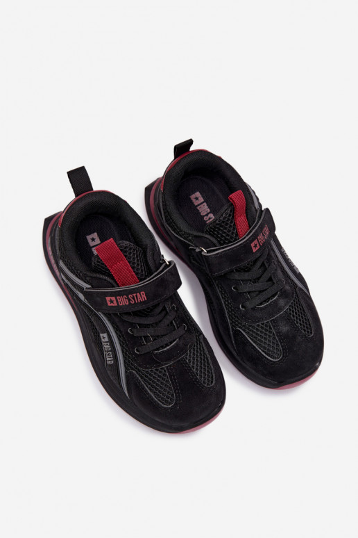 chaussures Baskets pour enfants Big Star TT374152 HI-POLY SYSTEM Noir et-Bourgogne