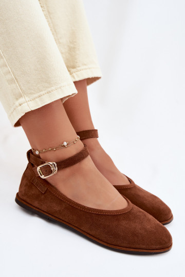 Ballerines en daim naturel Big Star TT274211 couleur marron