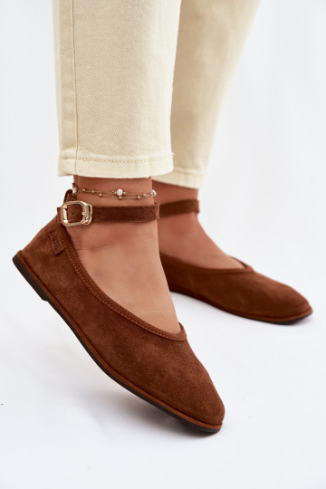 Ballerines en daim naturel Big Star TT274211 couleur marron 2