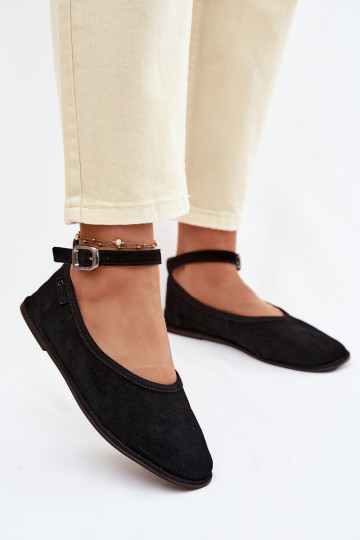 Ballerines en daim naturel Big Star TT274212 couleur noire 2