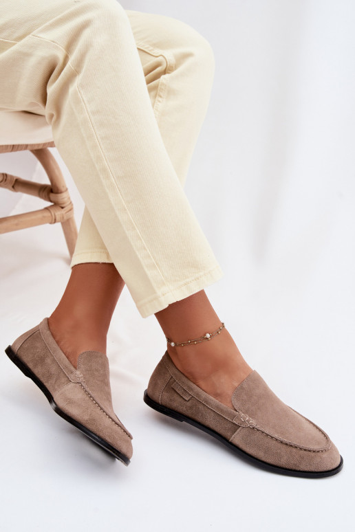 dames mocassinsOpturalnego van suèdeu Big Star TT274207 beige