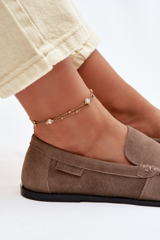 mocassins pour femmesActivéturalnego en daimu Big Star TT274207 beige