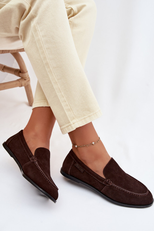 dames mocassinsOpturalnego van suèdeu Big Star TT274208 CzekoladoIne