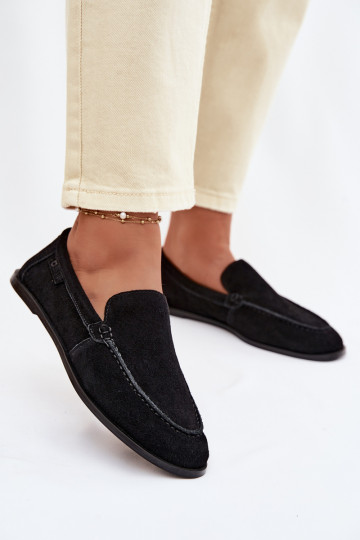 mocassins pour femmesActivéturalnego en daimu Big Star TT274209 couleur noire 2