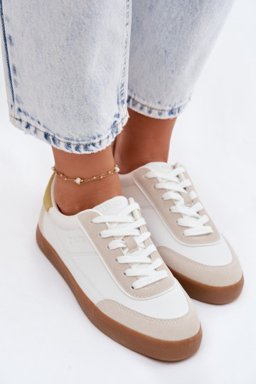 Baskets pour femme en simili cuir Big Star TT274310 couleur blanche