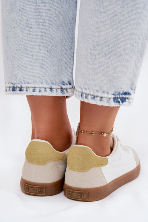 Chaussures modèle baskets Féminin en cuir écologique Big Star TT274310 couleur blanche