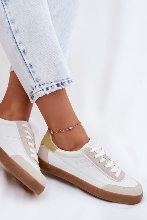 Chaussures modèle baskets Féminin en cuir écologique Big Star TT274310 couleur blanche