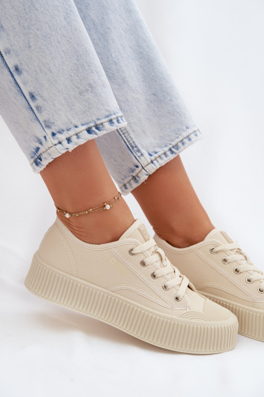 Chaussures de loisirs avec une plateforme Big Star TT274271 beige