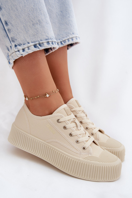 Vrijetijdsschoenen met platform Big Star TT274271 beige