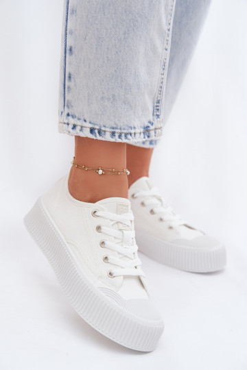 Chaussures de loisirs avec une plateforme Big Star TT274269 couleur blanche 2