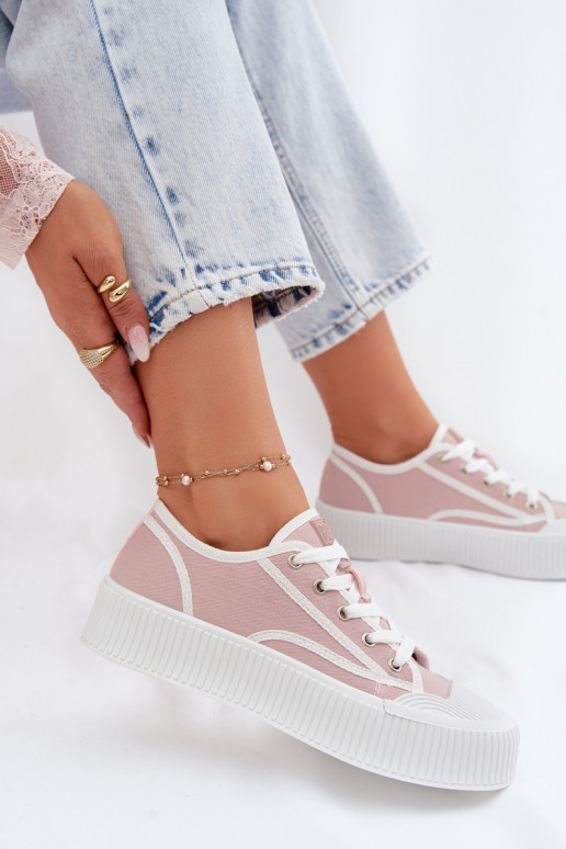 Freizeitschuhe mit einer Plattform Big Star TT274270 pinke Farbe