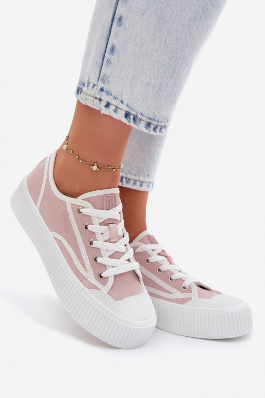 Chaussures de loisirs avec une plateforme Big Star TT274270 couleur rose