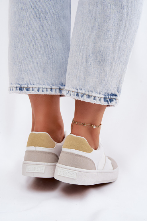 Chaussures modèle baskets Le bas des femmes Big Star TT274767 couleur blanche