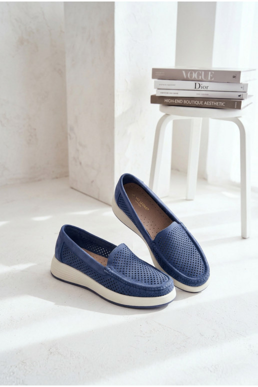 met elementen van opengeInerkt dames mocassins Sergio Leone MK097H blauIn