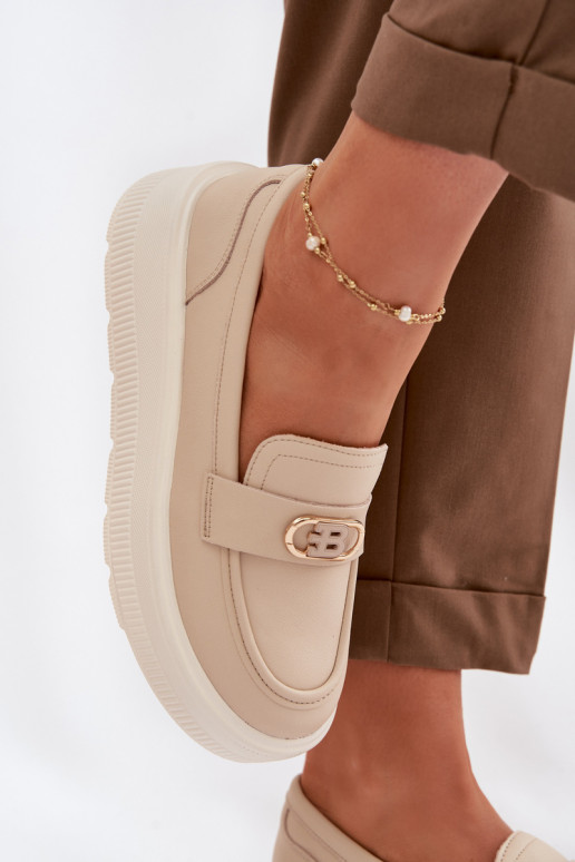 Haut Plateau-Mokassins für Damen Vinceza 39974 Beige