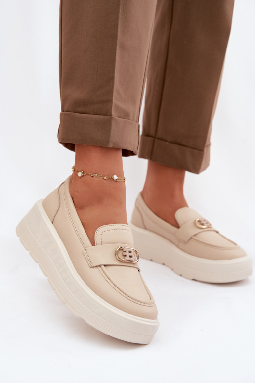 Haut Plateau-Mokassins für Damen Vinceza 39974 Beige