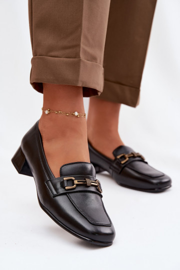 Dames leren schoenen met ornamenten Vinceza 39978 zwarte kleur 2