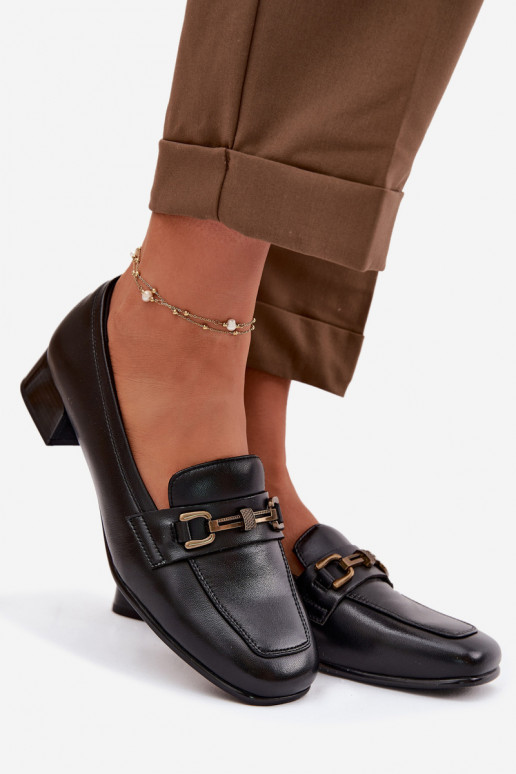 Haut Schuhe Feminin Klocke mit Ornamenten Vinceza 39978 schZuarze Farbe