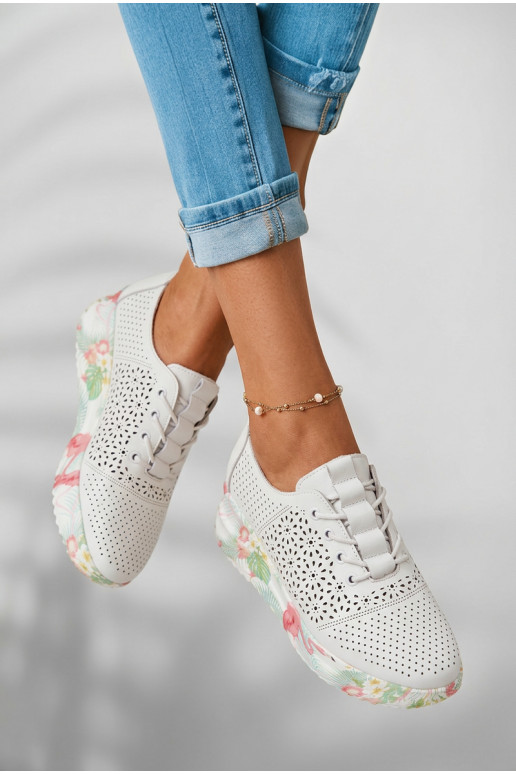 Leer met elementen van opengeInerkt schoenen Dames Initte kleur Telina